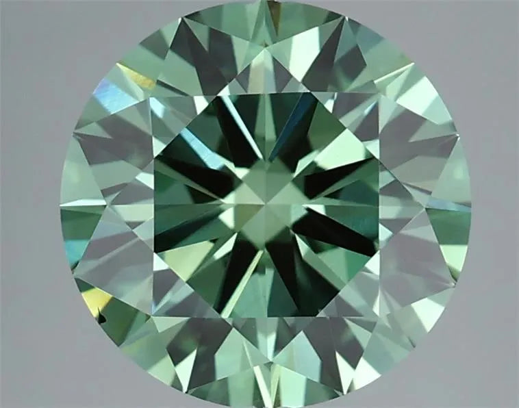 3.02ct Round Lab Grown Diamond (Colour Fancy Vivid Green, Clarity VS1, Cut ID, IGI Certified)