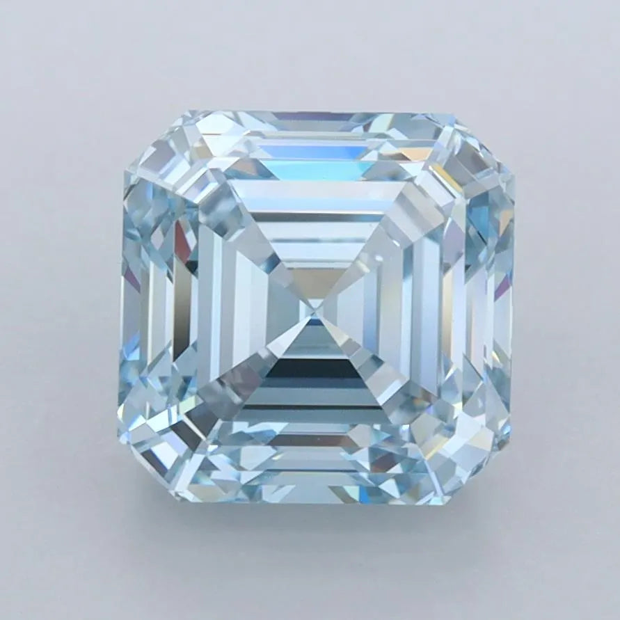 3.03ct Asscher Lab Grown Diamond (Colour Fancy Vivid Blue, Clarity VVS2, IGI Certified)