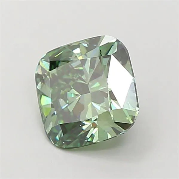 3.03ct Cushion modified Lab Grown Diamond (Colour Fancy Vivid Green, Clarity SI1, IGI Certified)