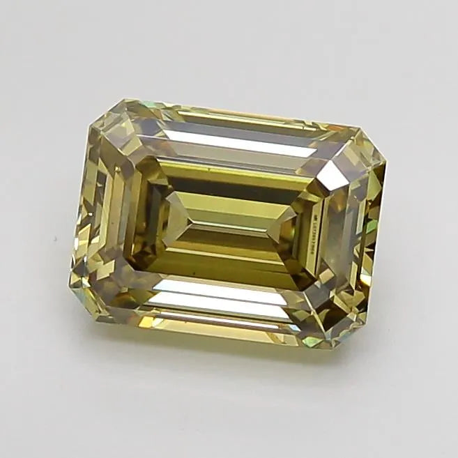 3.03ct Emerald Lab Grown Diamond (Colour Fancy Gray Yellow, Clarity VS2, IGI Certified)