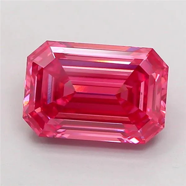 3.03ct Emerald Lab Grown Diamond (Colour Fancy Vivid Pink, Clarity SI1, IGI Certified)