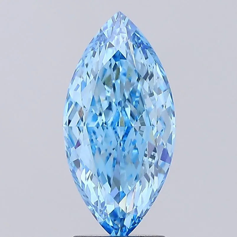 3.03ct Marquise Lab Grown Diamond (Colour Fancy Vivid Blue, Clarity VS1, IGI Certified)