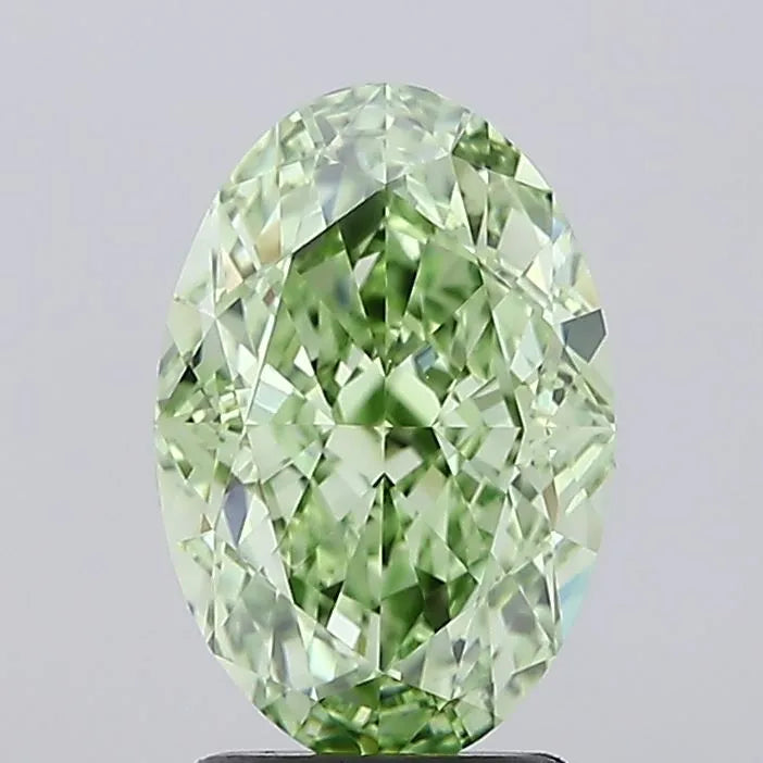 3.03ct Oval Lab Grown Diamond (Colour Fancy Vivid Green, Clarity IF, IGI Certified)