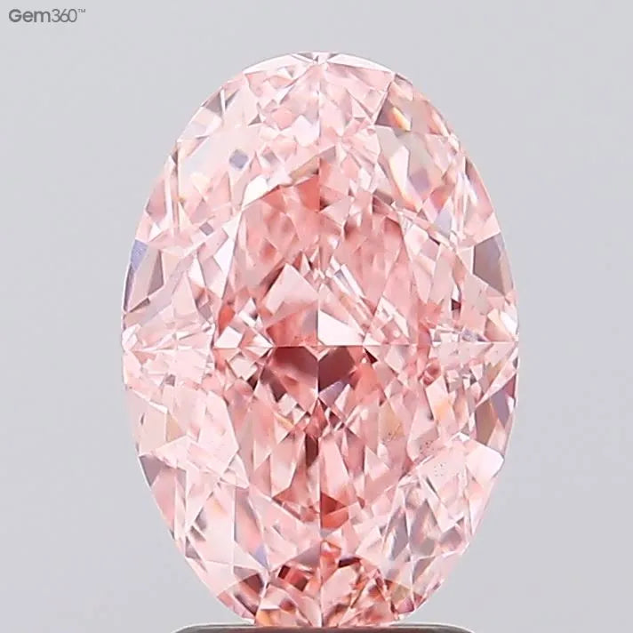 3.03ct Oval Lab Grown Diamond (Colour Fancy Vivid Pink, Clarity VS2, IGI Certified)