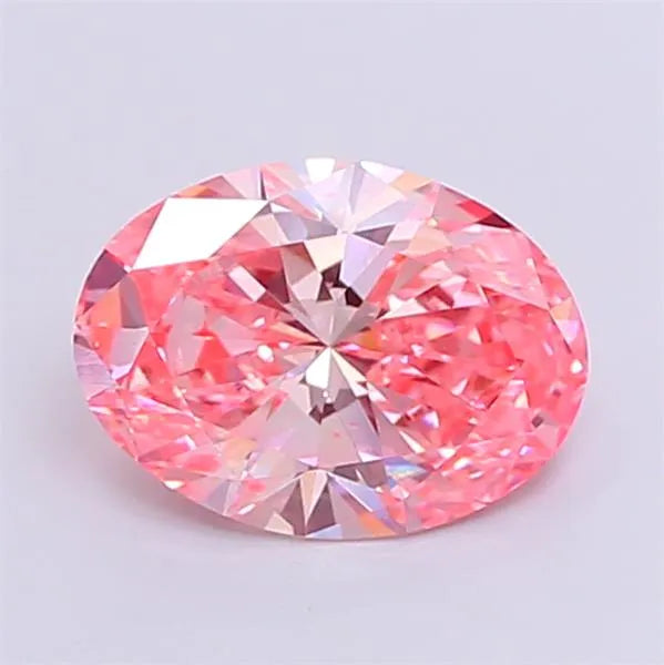 3.03ct Oval Lab Grown Diamond (Colour Fancy Vivid Pink, Clarity VS2, IGI Certified)