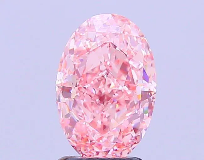 3.03ct Oval Lab Grown Diamond (Colour Fancy Vivid Pink, Clarity VVS2, IGI Certified)