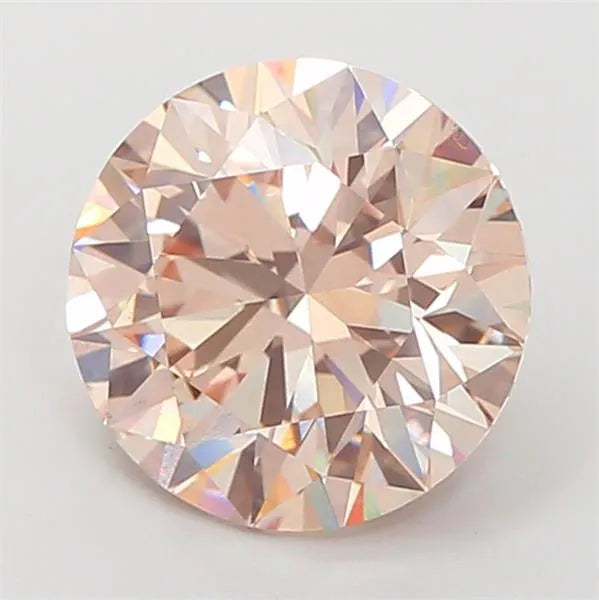 3.03ct Round Lab Grown Diamond (Colour Very Light Pinkish Brown, Clarity VS1, Cut ID, IGI Certified)