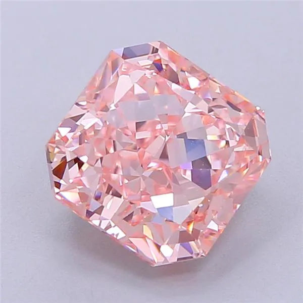 3.03ct Square radiant Lab Grown Diamond (Colour Fancy Vivid Pink, Clarity VVS2, IGI Certified)