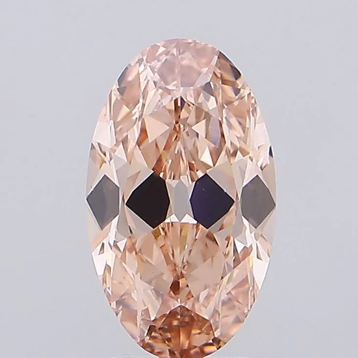 3.04ct Oval Lab Grown Diamond (Colour Fancy Light Brown, Clarity VS1, IGI Certified)