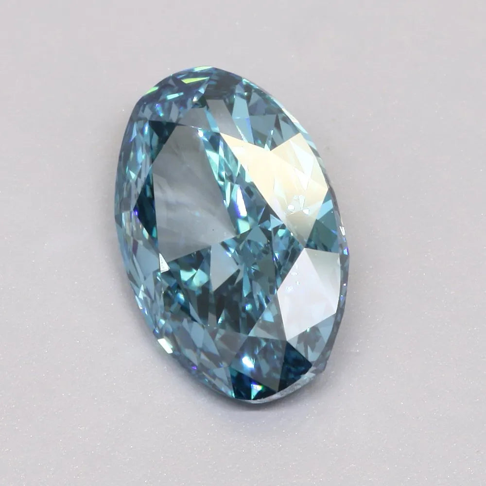 3.04ct Oval Lab Grown Diamond (Colour Fancy Vivid Blue, Clarity VS1, IGI Certified)