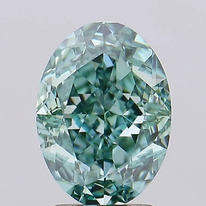 3.04ct Oval Lab Grown Diamond (Colour Fancy Vivid Green, Clarity VVS1, IGI Certified)