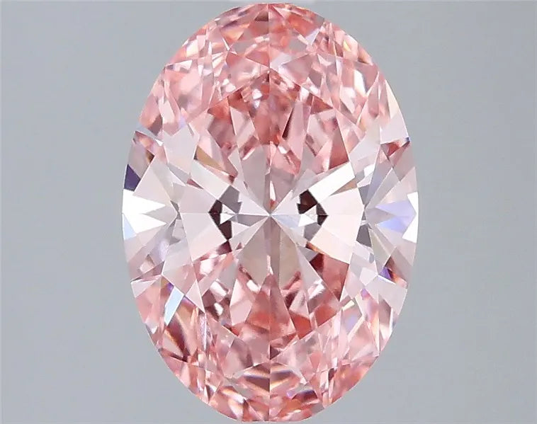 3.04ct Oval Lab Grown Diamond (Colour Fancy Vivid Pink, Clarity VVS2, IGI Certified)
