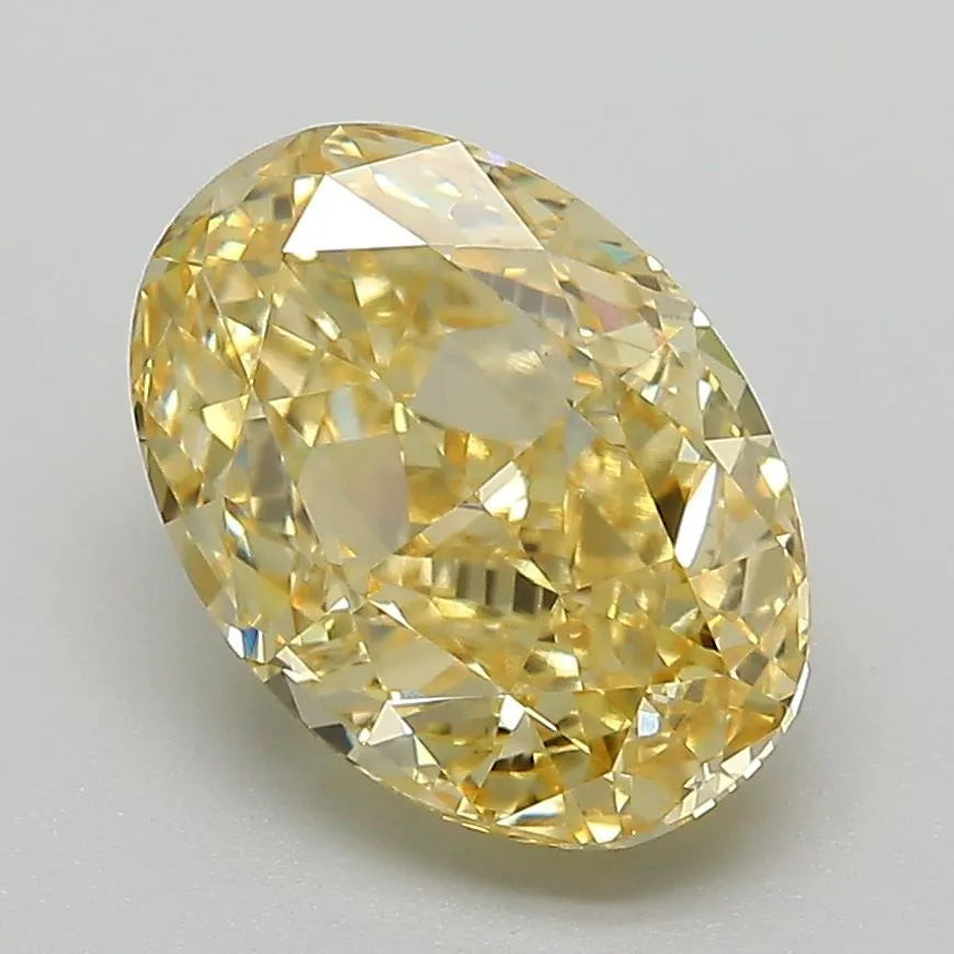 3.04ct Oval Lab Grown Diamond (Colour Fancy Vivid Yellow, Clarity VVS2, IGI Certified)