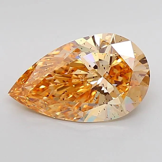 3.04ct Pear Lab Grown Diamond (Colour Fancy Brown Yellow, Clarity SI2, IGI Certified)