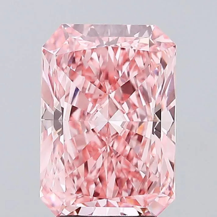 3.04ct Radiant Lab Grown Diamond (Colour Fancy Vivid Pink, Clarity VVS2, IGI Certified)