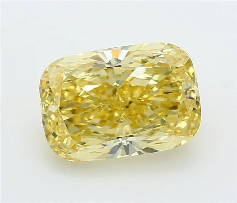 3.05ct Cushion modified Lab Grown Diamond (Colour Fancy Intense Yellow, Clarity VVS2, IGI Certified)