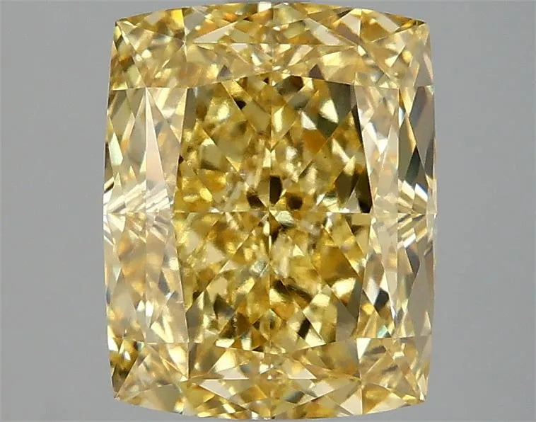 3.05ct Cushion modified Lab Grown Diamond (Colour Fancy Vivid Yellow, Clarity VS1, IGI Certified)