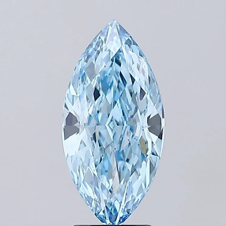 3.05ct Marquise Lab Grown Diamond (Colour Fancy Vivid Blue, Clarity VS1, IGI Certified)