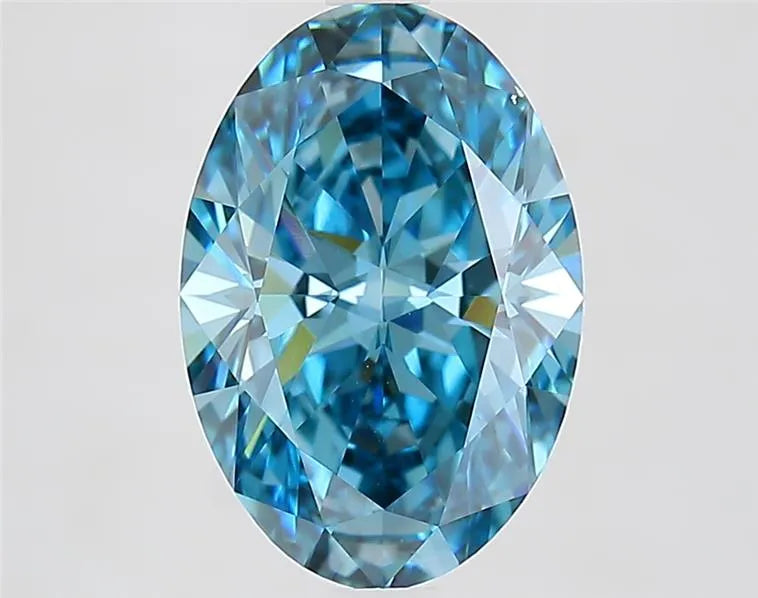 3.05ct Oval Lab Grown Diamond (Colour Fancy Vivid Blue, Clarity VVS2, IGI Certified)