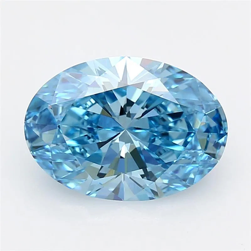 3.05ct Oval Lab Grown Diamond (Colour Fancy Vivid Blue, Clarity VVS2, IGI Certified)