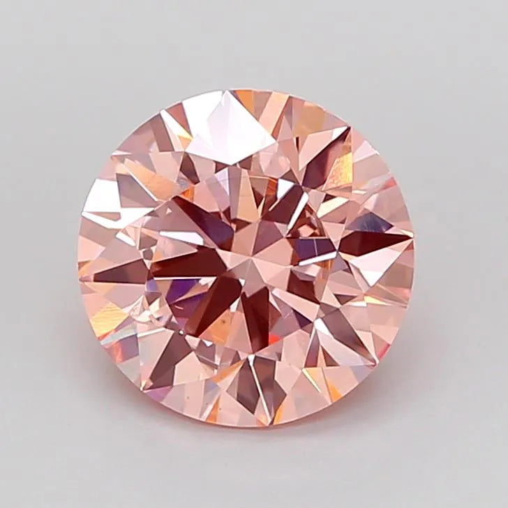 3.05ct Round Lab Grown Diamond (Colour Fancy Intense Pink, Clarity VS2, Cut EX, IGI Certified)