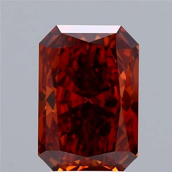 3.06ct Radiant Lab Grown Diamond (Colour Fancy Deep Orange, Clarity VS1, IGI Certified)