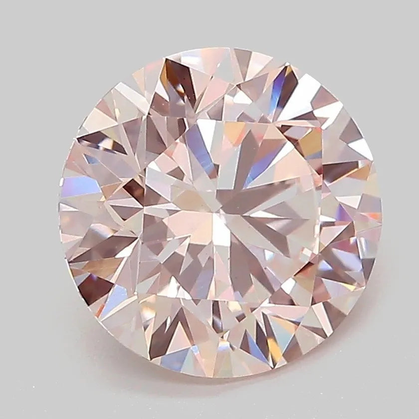 3.06ct Round Lab Grown Diamond (Colour Fancy Light Pink, Clarity VS1, Cut ID, IGI Certified)
