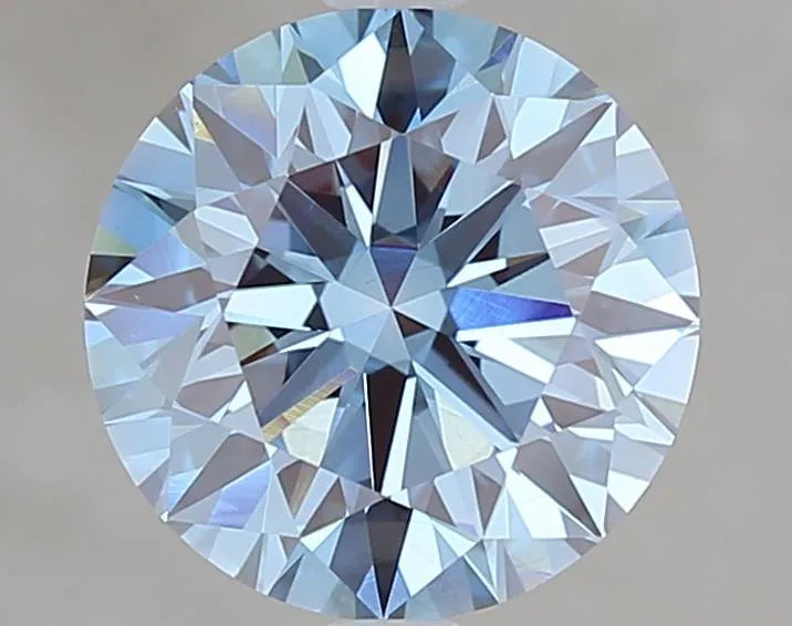 3.06ct Round Lab Grown Diamond (Colour Fancy Vivid Blue, Clarity VS1, Cut EX, IGI Certified)