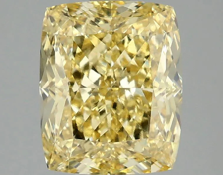 3.07ct Cushion modified Lab Grown Diamond (Colour Fancy Vivid Yellow, Clarity VS1, IGI Certified)