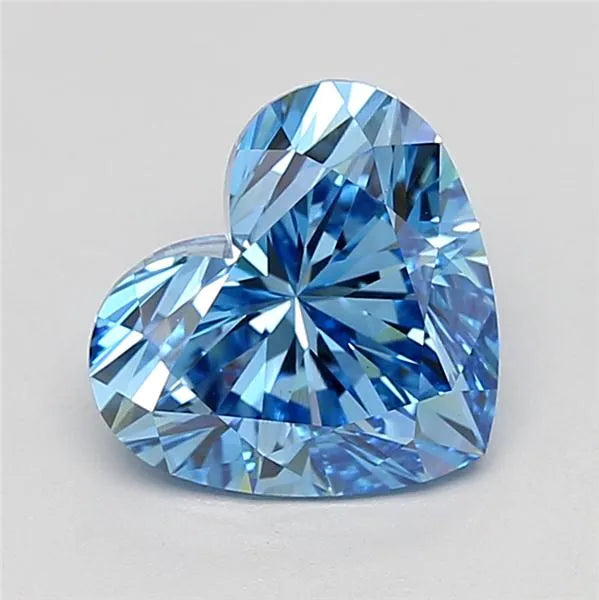 3.07ct Heart Lab Grown Diamond (Colour Fancy Vivid Blue, Clarity VVS2, IGI Certified)