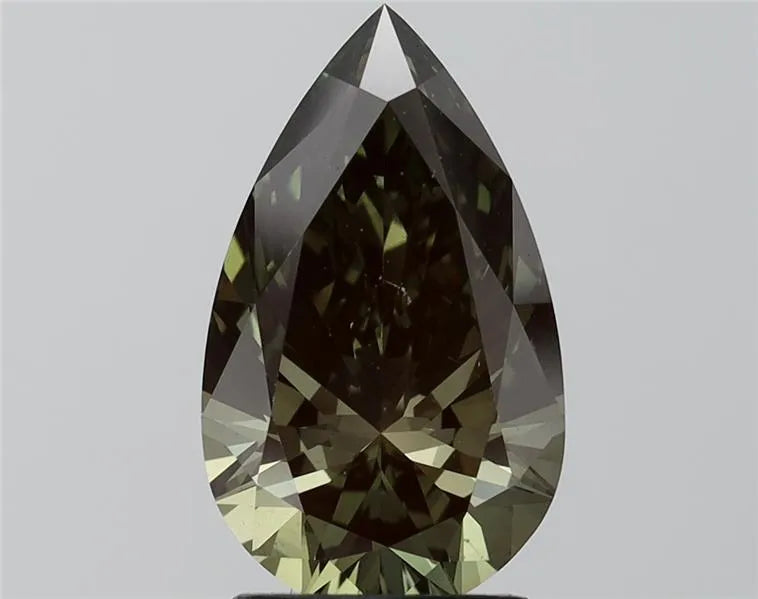 3.07ct Pear Lab Grown Diamond (Colour Fancy Deep Green, Clarity VS2, IGI Certified)