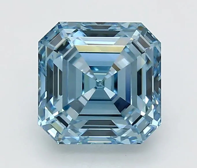 3.08ct Asscher Lab Grown Diamond (Colour Fancy Vivid Blue, Clarity VVS2, IGI Certified)