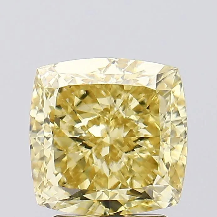 3.08ct Cushion modified Lab Grown Diamond (Colour Fancy Intense Yellow, Clarity VS1, IGI Certified)