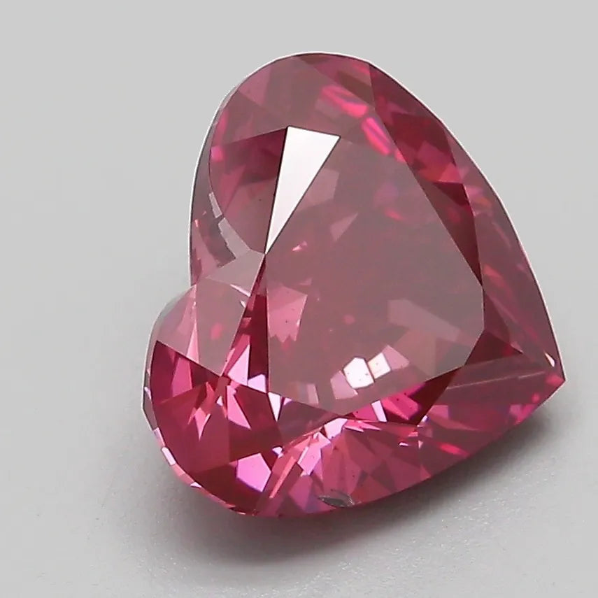 3.08ct Heart Lab Grown Diamond (Colour Fancy Deep Pink, Clarity SI1, IGI Certified)