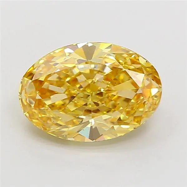 3.08ct Oval Lab Grown Diamond (Colour Fancy Intense Brownish Yellow, Clarity VS2, IGI Certified)