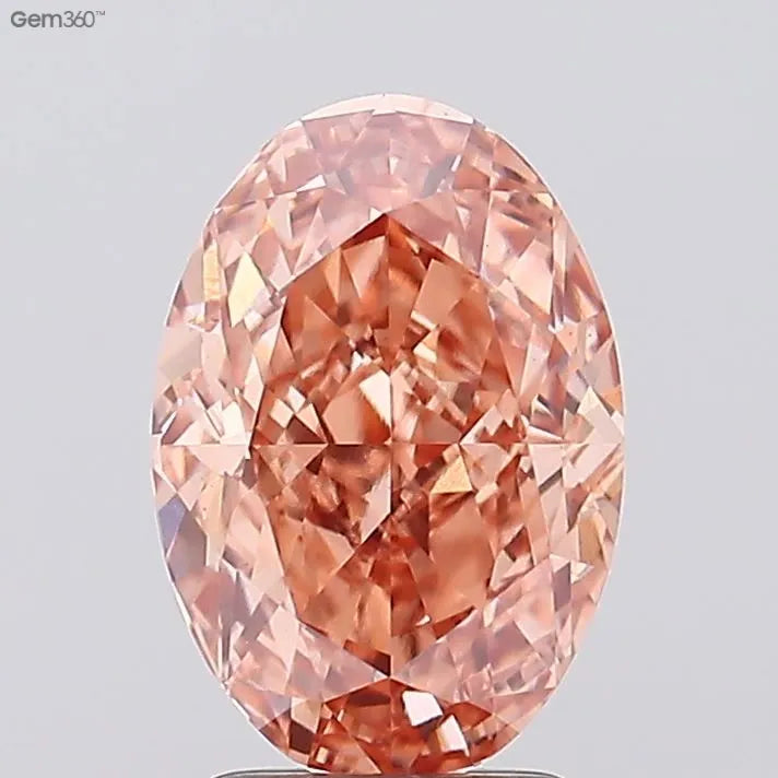 3.08ct Oval Lab Grown Diamond (Colour Fancy Orangey Brown, Clarity VS1, IGI Certified)
