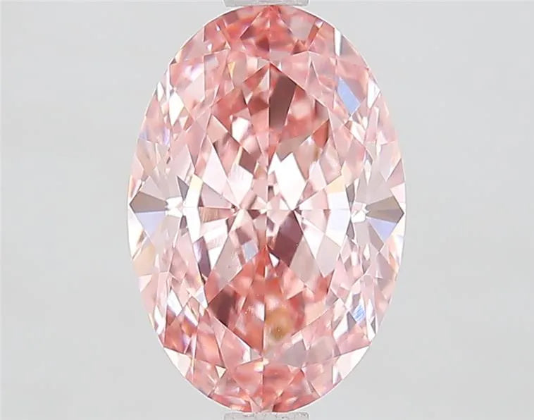 3.08ct Oval Lab Grown Diamond (Colour Fancy Vivid Pink, Clarity VVS2, IGI Certified)