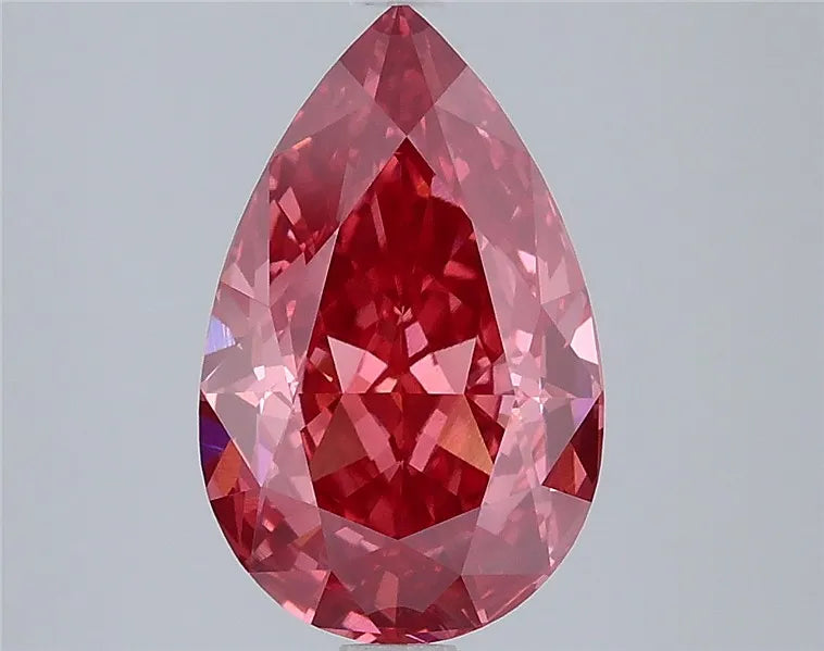 3.08ct Pear Lab Grown Diamond (Colour Fancy Vivid Pink, Clarity VVS2, IGI Certified)