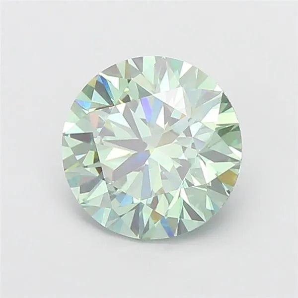 3.08ct Round Lab Grown Diamond (Colour Fancy Vivid Green, Clarity VVS2, Cut ID, IGI Certified)