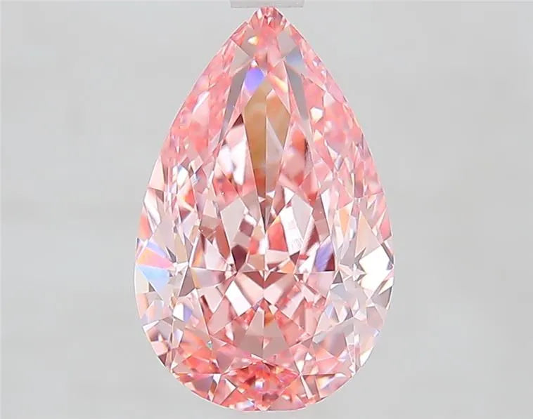 3.09ct Pear Lab Grown Diamond (Colour Fancy Vivid Pink, Clarity VVS1, IGI Certified)