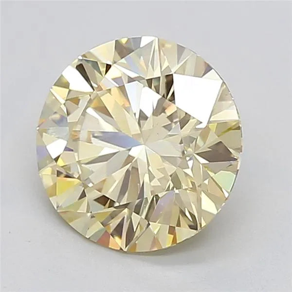 3.09ct Round Lab Grown Diamond (Colour Fancy Light Yellow, Clarity VVS2, Cut ID, IGI Certified)