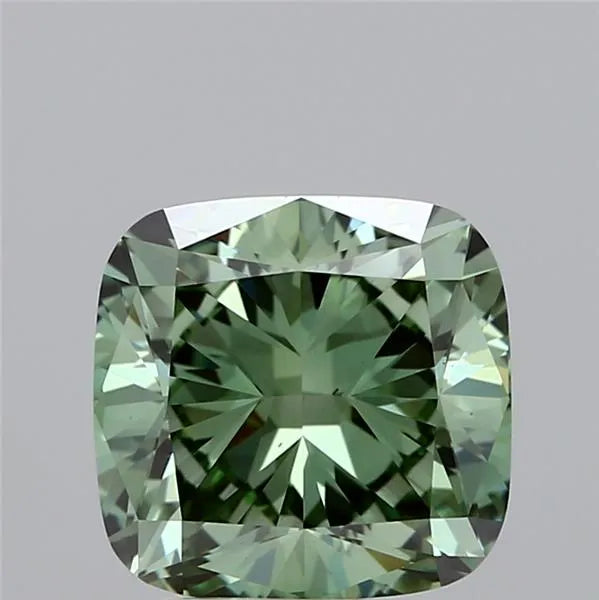 3.10ct Cushion brilliant Lab Grown Diamond (Colour Fancy Vivid Green, Clarity VS1, IGI Certified)