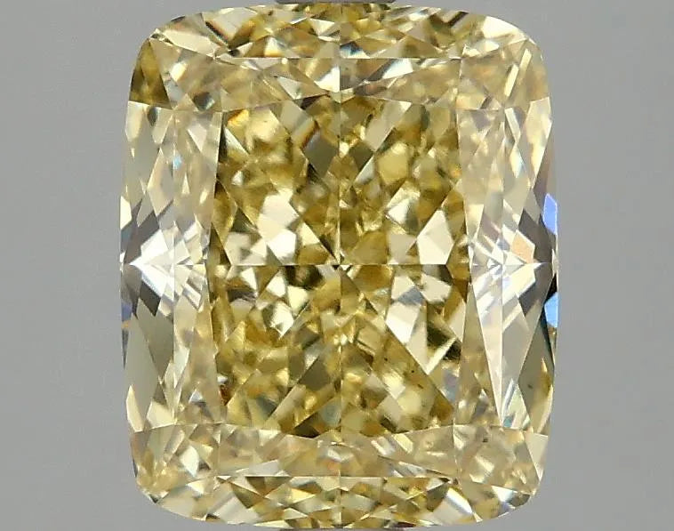 3.10ct Cushion modified Lab Grown Diamond (Colour Fancy Vivid Yellow, Clarity VS1, IGI Certified)