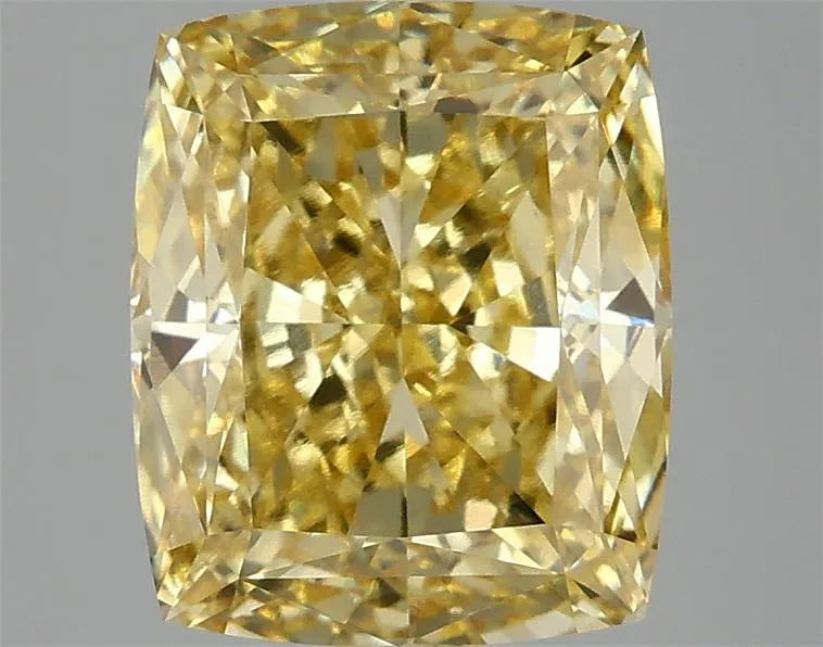 3.10ct Cushion modified Lab Grown Diamond (Colour Fancy Vivid Yellow, Clarity VS1, IGI Certified)