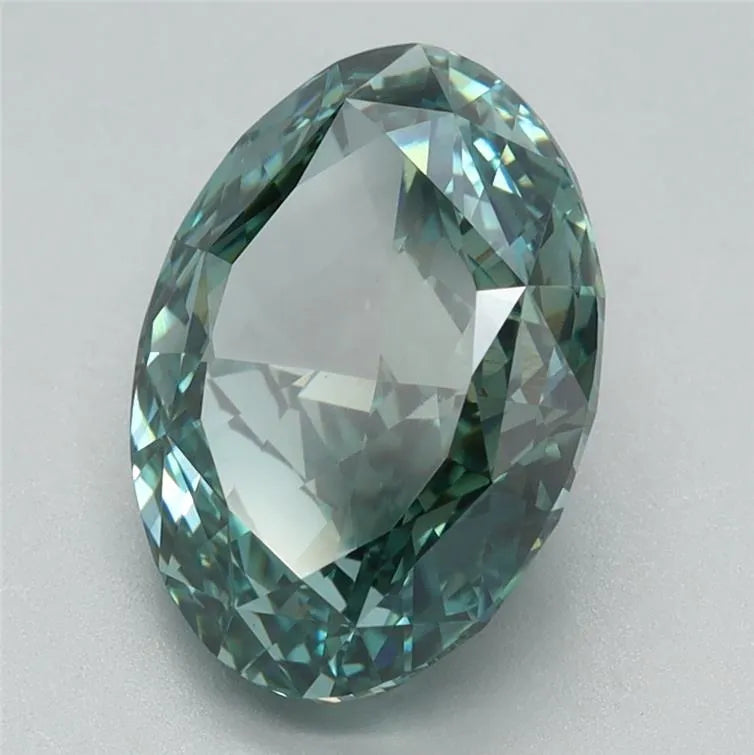 3.10ct Oval Lab Grown Diamond (Colour Fancy Vivid Green, Clarity VS1, IGI Certified)