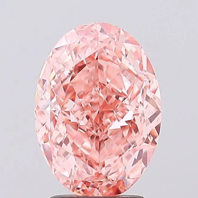 3.10ct Oval Lab Grown Diamond (Colour Fancy Vivid Pink, Clarity VVS2, IGI Certified)