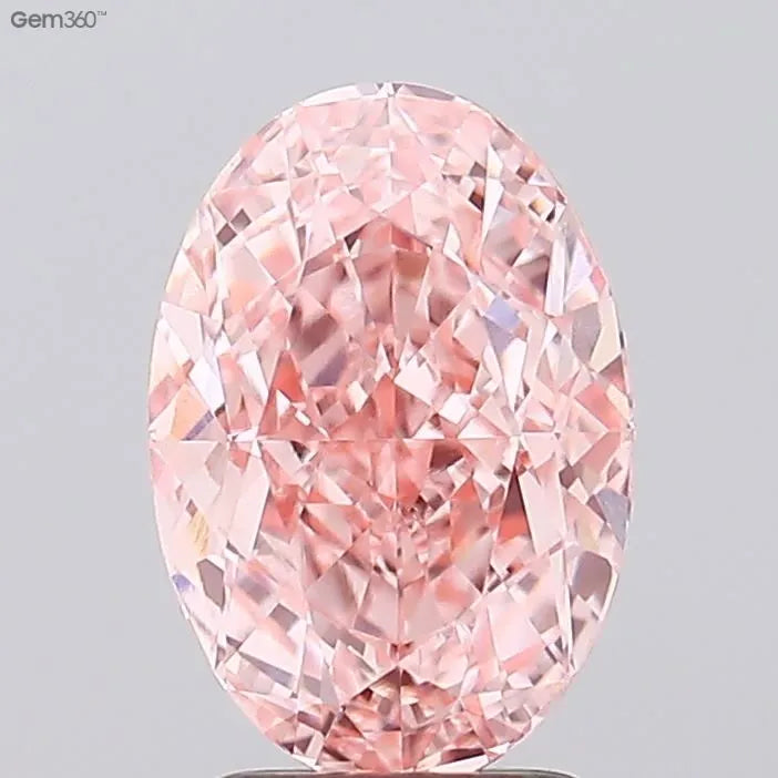 3.10ct Oval Lab Grown Diamond (Colour Fancy Vivid Pink, Clarity VVS2, IGI Certified)