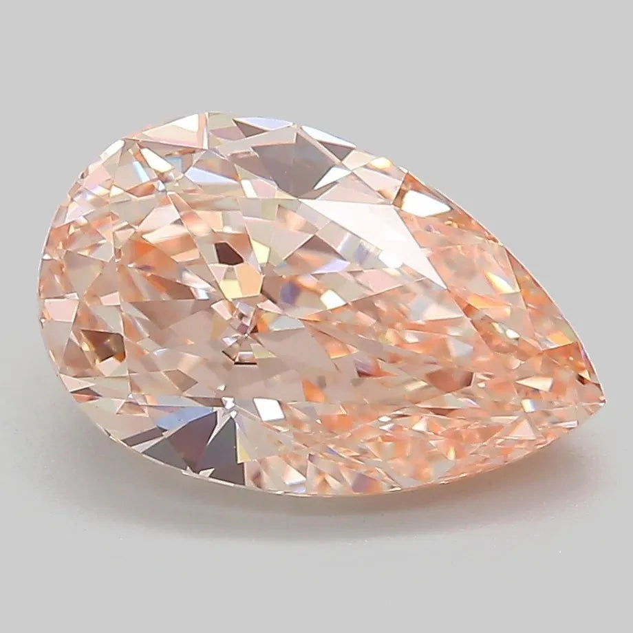 3.10ct Pear Lab Grown Diamond (Colour Fancy Light Orangey Brown, Clarity VVS2, IGI Certified)