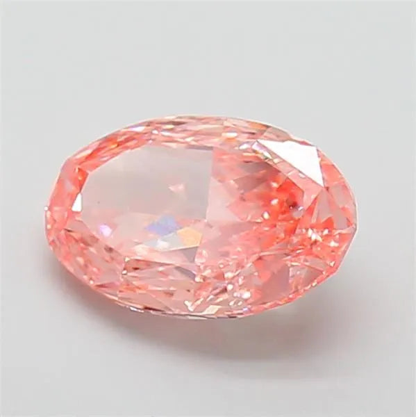 3.11ct Oval Lab Grown Diamond (Colour Fancy Vivid Orangey Pink, Clarity VS1, IGI Certified)