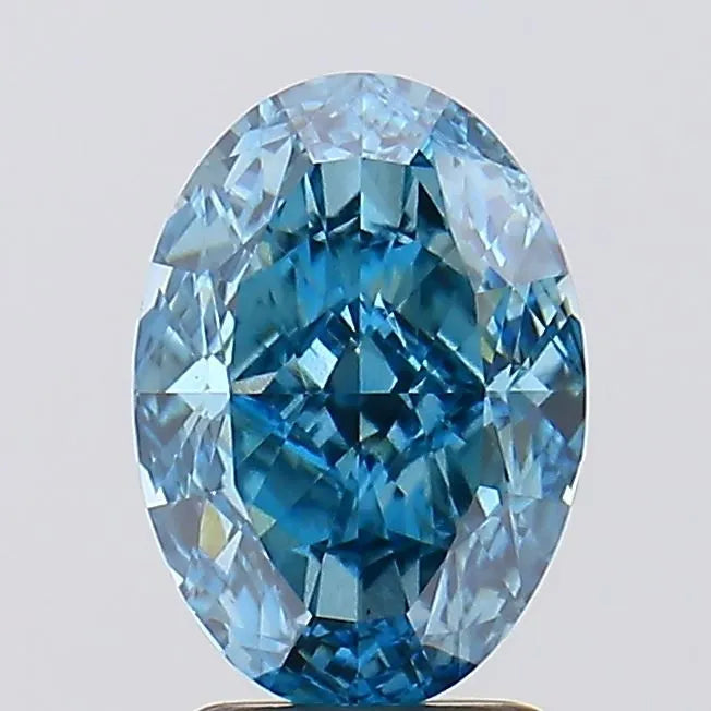 3.13ct Oval Lab Grown Diamond (Colour Fancy Vivid Blue, Clarity VS1, IGI Certified)